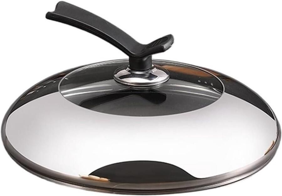 Roerbakpandeksel Wokdeksel Universeel Koken en Stoven Gehard Glas 30 cm Zilver