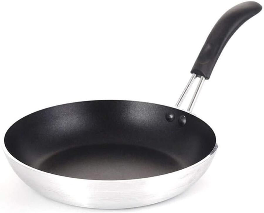 Roerpan met Handvat Roestvrijstalen Pan Koken en Bakken Vaatwasserbestendig 24 cm Diameter Zilverkleurig