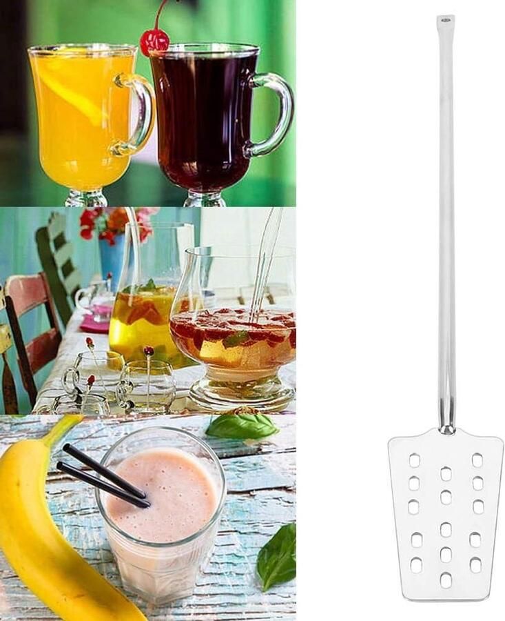 Roerstaaf RVS Roerstaafmixer Verlengde Versie Drankjes Mengen Spiegelgepolijste Afwerking 62.5 cm Zilver