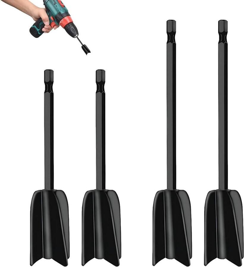 Roerstaafjes Epoxyhars Mixers Verf Boren Materiaal Mengen Spiraal Design Vier Bladen 165 125 cm Grijs