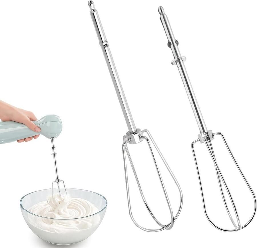 Roerstaafjes Handmixer Garde Opzetstukken Bakken en Mixen Roestvrij Staal 2 stuks Zilver