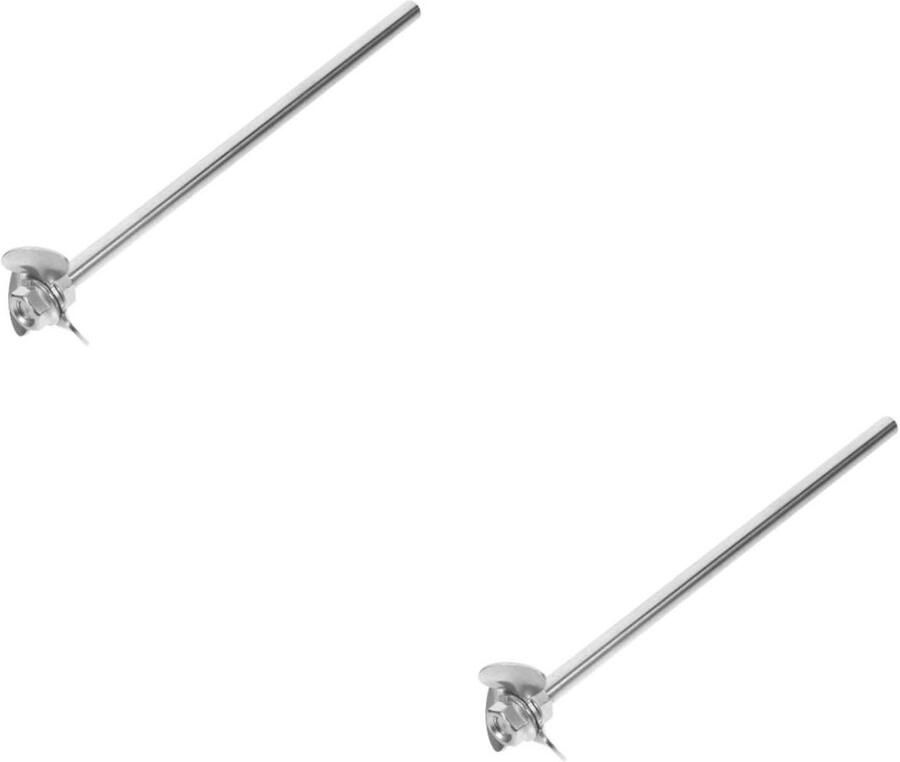 Roerstaafjes Mengstaafjes Laboratorium Roerders Experimenten Mengen Stevig Roestvrij Staal 2 Sets 3.9 cm Zilver