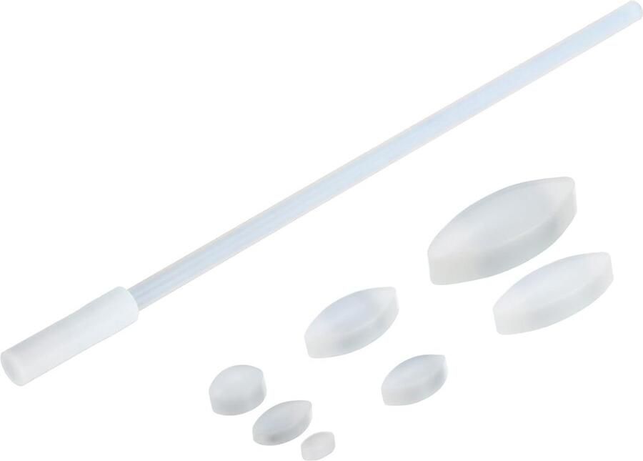 Roerstaafjes Set Magnetische Roerders Laboratorium Werk 7 Verschillende Maten Olive Vorm Wit