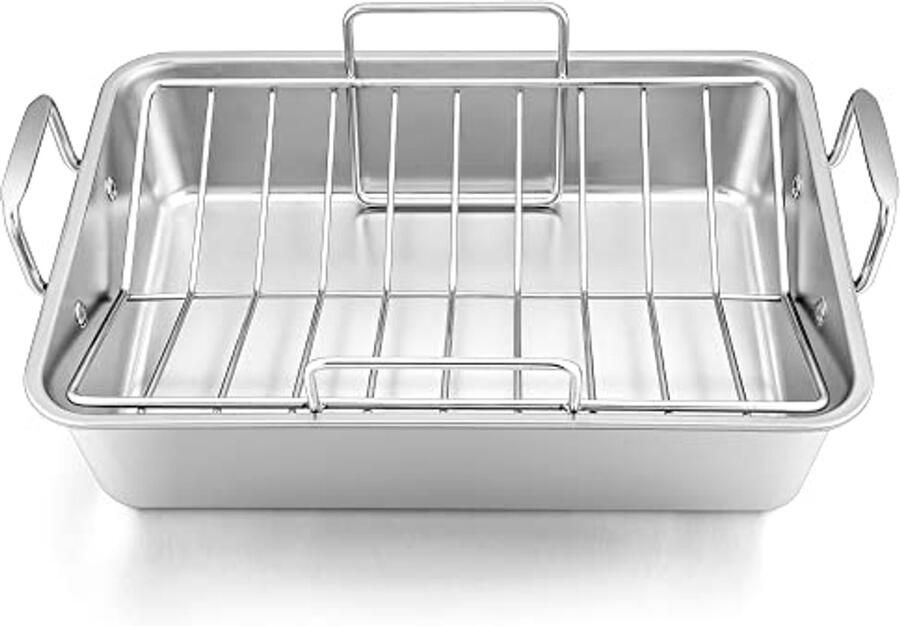 Roestpan met V-vormig Rek voor Oven Heavy Duty en Vaatwasmachinebestendig