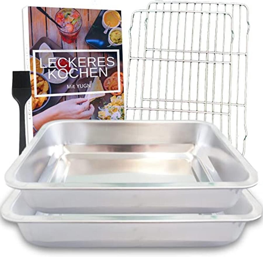 Roestplaat voor de oven Kookpannen set van 40 cm en 30 cm RVS Bakplaat voor een perfecte maaltijd
