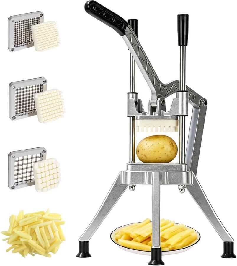 Roestvrij staal aardappelsnijder frietsnijder met 6 mm 9 mm 13 mm reservemessen professionele handmatige frietsnijder voor aardappelen wortel komkommer ui