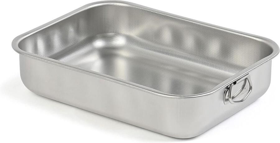 Roestvrij Staal Braadpan Ovenschaal Bakplaat Koken in Oven Honingraat Bodem 35 cm Zilver