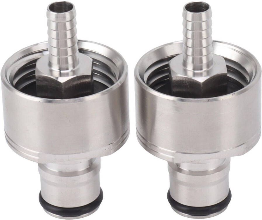 Roestvrij staal Carbonation Cap Gedwongen PET Flessen Vullen CO2 Koppeling Barb Ball Lock Tegendruk Cap Ontkoppel voor flessen Soda Water Carbonaat Bier