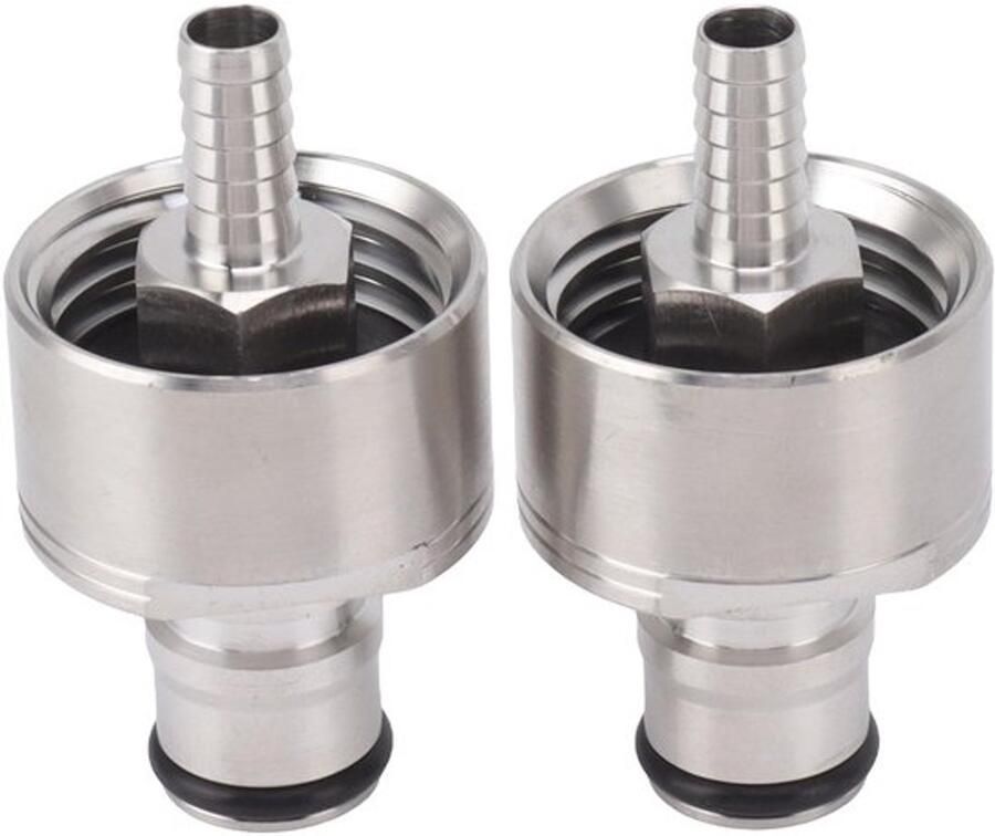 Roestvrij staal Carbonation Cap Gedwongen PET Flessen Vullen CO2 Koppeling Barb Ball Lock Tegendruk Cap Ontkoppel voor flessen Soda Water Carbonaat Bier