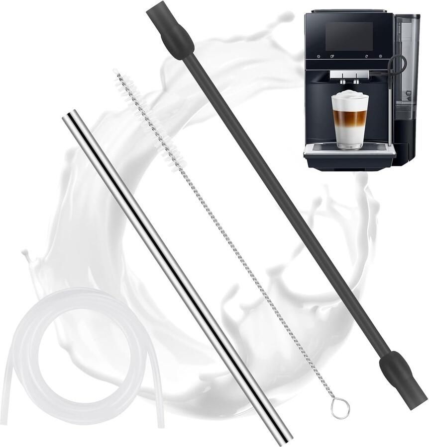 Roestvrij staal compatibel met Eq6-serie duurzame roestvrijstalen melkbuis reinigingsborstelset melkslangset voor Siemens EQ6-serie Bosch Veroaroma volautomatische koffiemachine