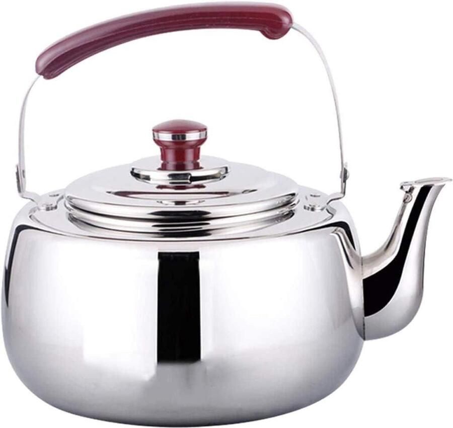 Roestvrij staal ketel Theepot fluitketel Water koken Universeel kookplaat 4L capaciteit Zilver