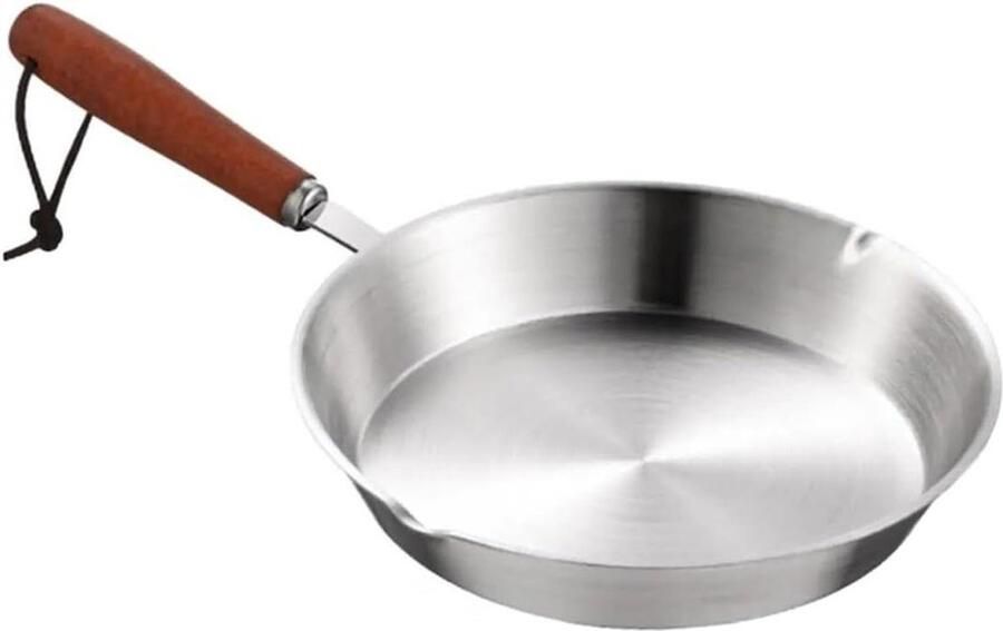 Roestvrij Staal Koekenpan Kookpan Pan Koken en Bakken Uniforme Warmteverdeling 12 cm Zilver