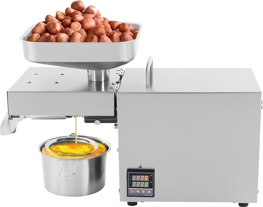 Roestvrij staal oliepersmachine 1500 W elektrische oliemolen met temperatuurcontrole walnoten pinda's koud- en hete oliepers machine voor commercieel huishouden