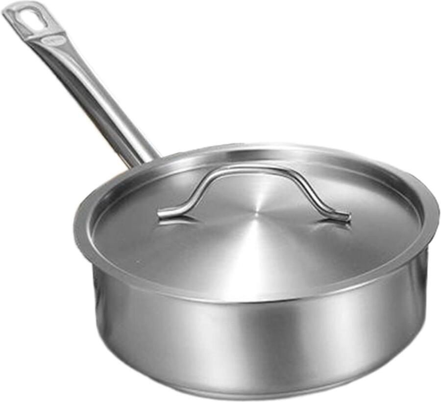 Roestvrij staal pan Hapjespan met deksel Gelijkmatig koken 3-laags bekleding 4 liter inhoud Zilver