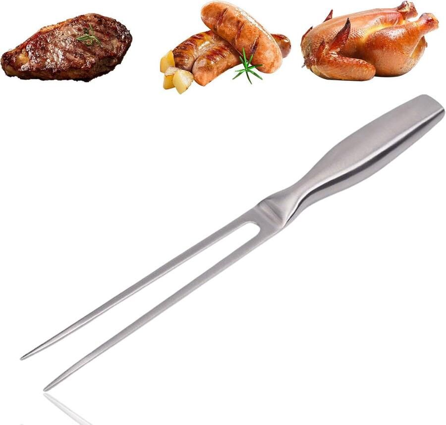 Roestvrij staal professionele grillvork vleesvork met handvat met verdikte verbrandingsgreep geschikt voor keuken banket grill