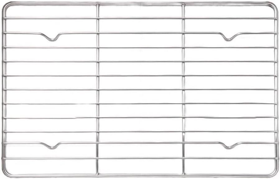 Roestvrij Staal Rek Koelrek Grillrek Bakken En Grillen Dubbel Doel Ontwerp 23x16.5cm Zilver