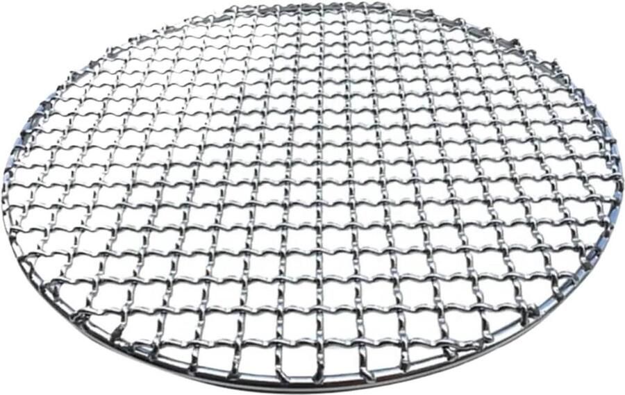Roestvrij Staal Ronde BBQ Grill Gebraden Mesh Netto Non-stick Barbecue Bakpan Grid Koken Rack voor Roosteren (33cm)