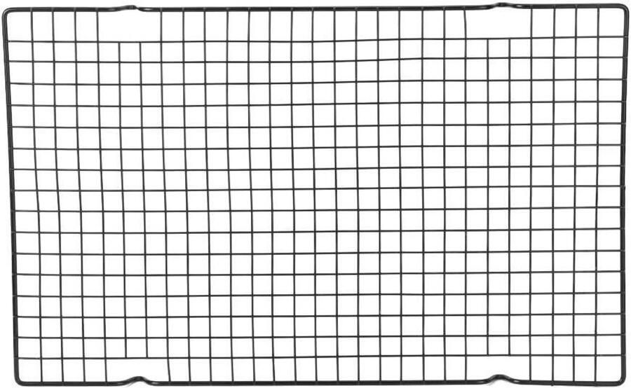 Roestvrij Staal Rooster Bakrek Grill Gelijkmatig Bakken Verbeterde Ventilatie 40.5x25.5cm Zwart
