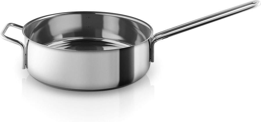 Roestvrij Staal Sauteuse Diepe Koekenpan Snel Bradend Koken 90% Gerecycled Materiaal 24 cm Gepolijst Staal