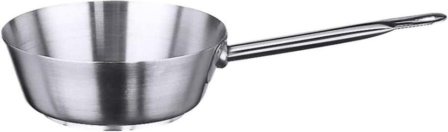 Roestvrij staal Sauteuse Koekenpan met steel Koken en bakken Geschikt voor inductie 16 cm diameter Zilverkleurig