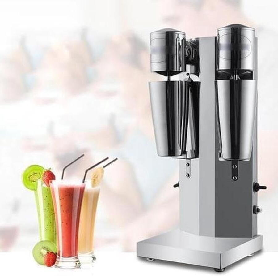 Roestvrij Staal Schudmachine Milkshake Maker Blender Dranken Maken Dubbele Motor Instellingen 190x230x500mm Zilver