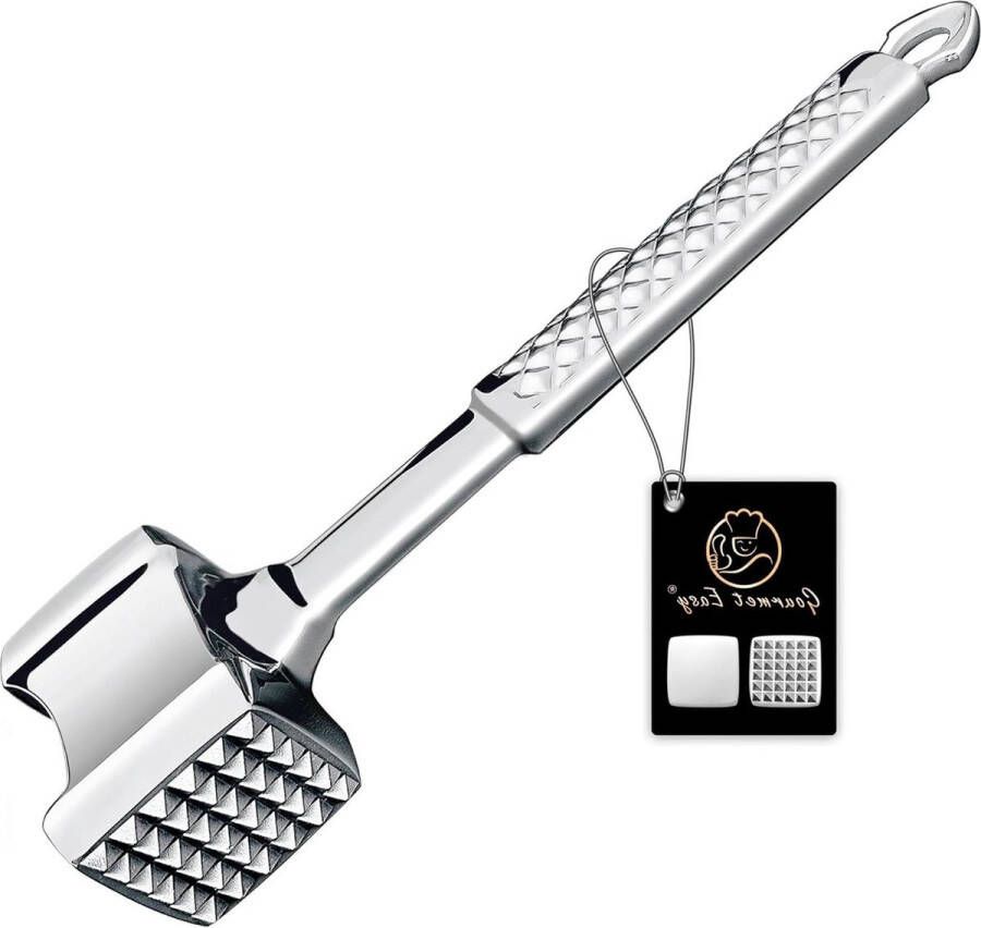 Roestvrij staal vleesvermalser premium klassieke vleeshamer keuken vleeshamer kip conch kalfskoteletten vleesvermalser gereedschap vleespounder flattener non-SLIP grip 5 jaar garantie