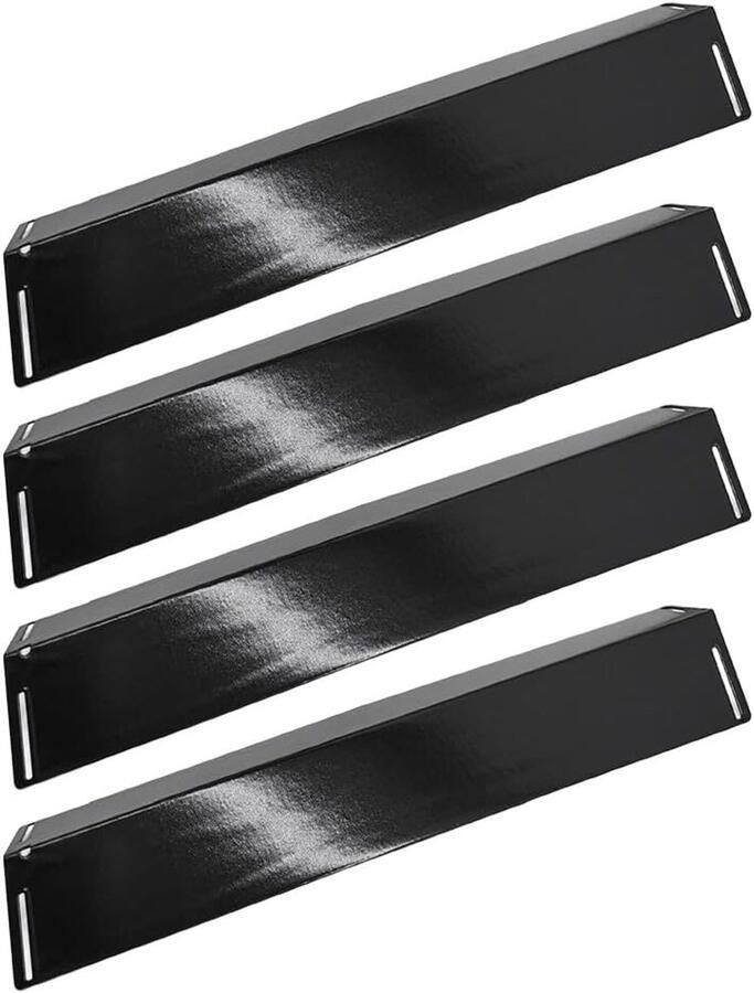 Roestvrij Staal Warmteplaten BBQ Brander Covers Grill Reparatie Universele Pasvorm 420x101x24mm Zwart