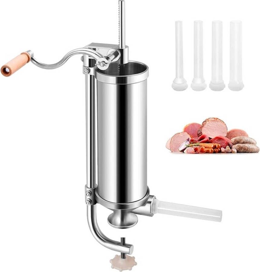 Roestvrij staal worstvulmachine worstmachine handmatig worstpers worstspuit 3L