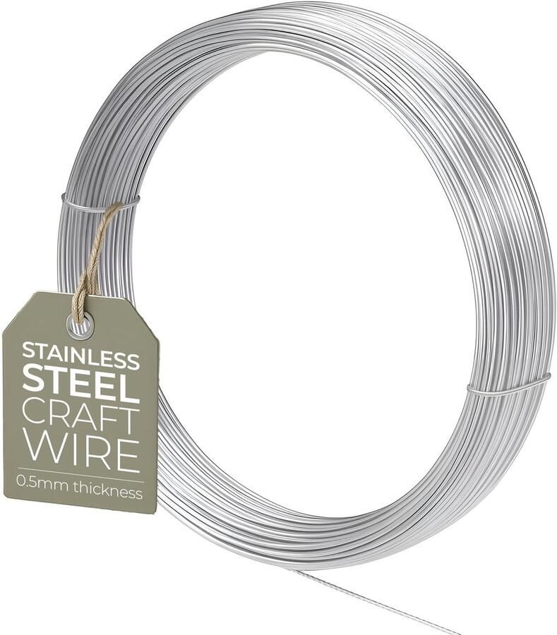 Roestvrij staaldraad 0 5 mm 24 gauge 15 m knutseldraad en sieradendraad in zilver buigbare draad om te knutselen binddraad bonsaidraad 304 roestvrij staal voor het maken van sieraden