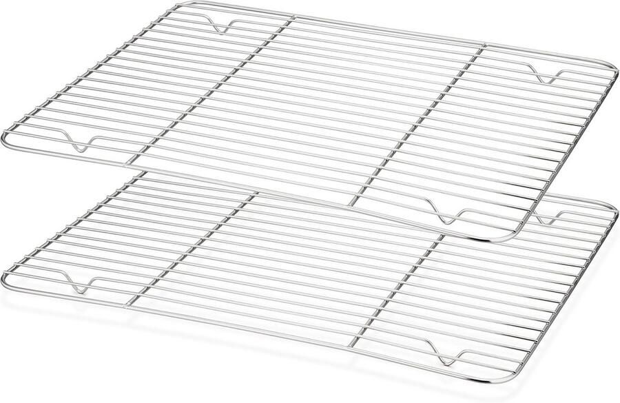 Roestvrij Stalen Afkoelrooster Set van 2 Duurzaam en Geschikt voor Bakken Koken en Grillen