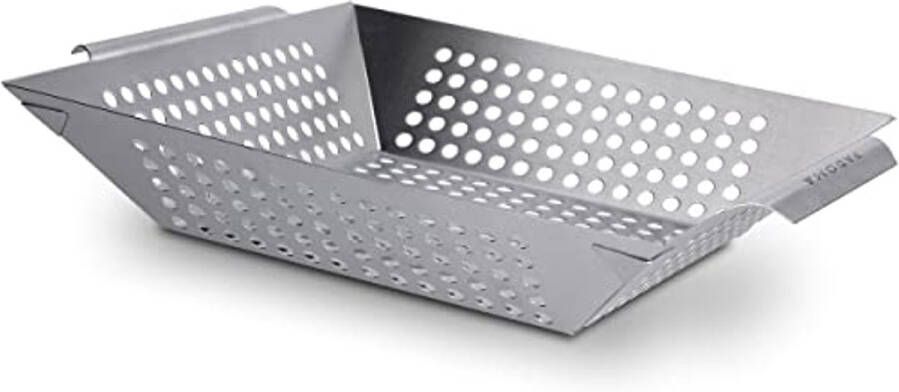 Roestvrij Stalen Grillmand voor Vlees Groenten en Vis 30 x 30 x 6 cm Vaatwasmachinebestendig
