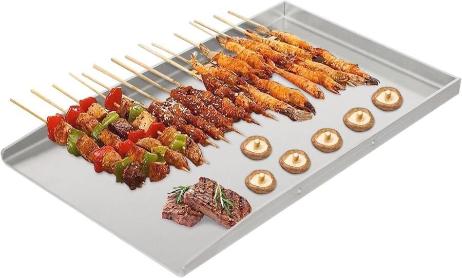 Roestvrij Stalen Grillplaat voor Barbecue en Teppanyaki 44 5 x 26 cm