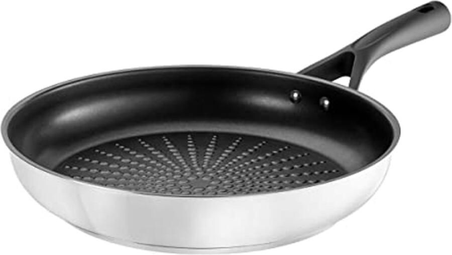 Roestvrij Stalen Koekenpan 30 cm Zwart en Grijs