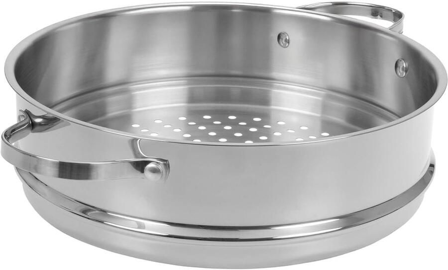 Roestvrij Stalen Stoominzet 28 cm voor Gezond Koken van Groenten Vis en Vlees