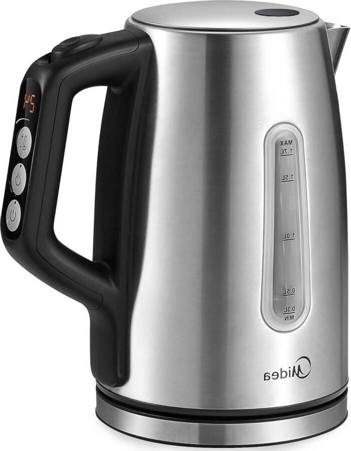 Roestvrij-stalen waterkoker met temperatuurinstelling 17 liter 2200 W warmhoudfunctie zwart