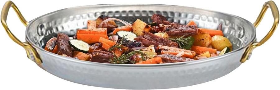 Roestvrijstalen pan Visbord kookpan Familie koken Dubbele handgrepen 18 x 12.5 cm Zilverkleurig
