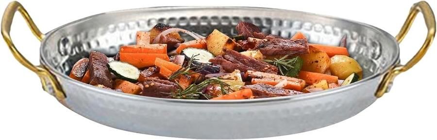 Roestvrije Braadpan RVS Kookpot Feestelijke Maaltijden Dubbele Handvatten 18x12.5cm Zilver