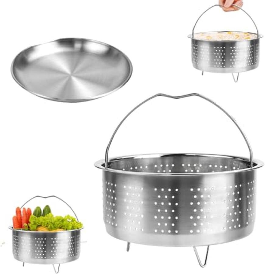 Roestvrijstalen 17 5 cm stoompan met stoominzet