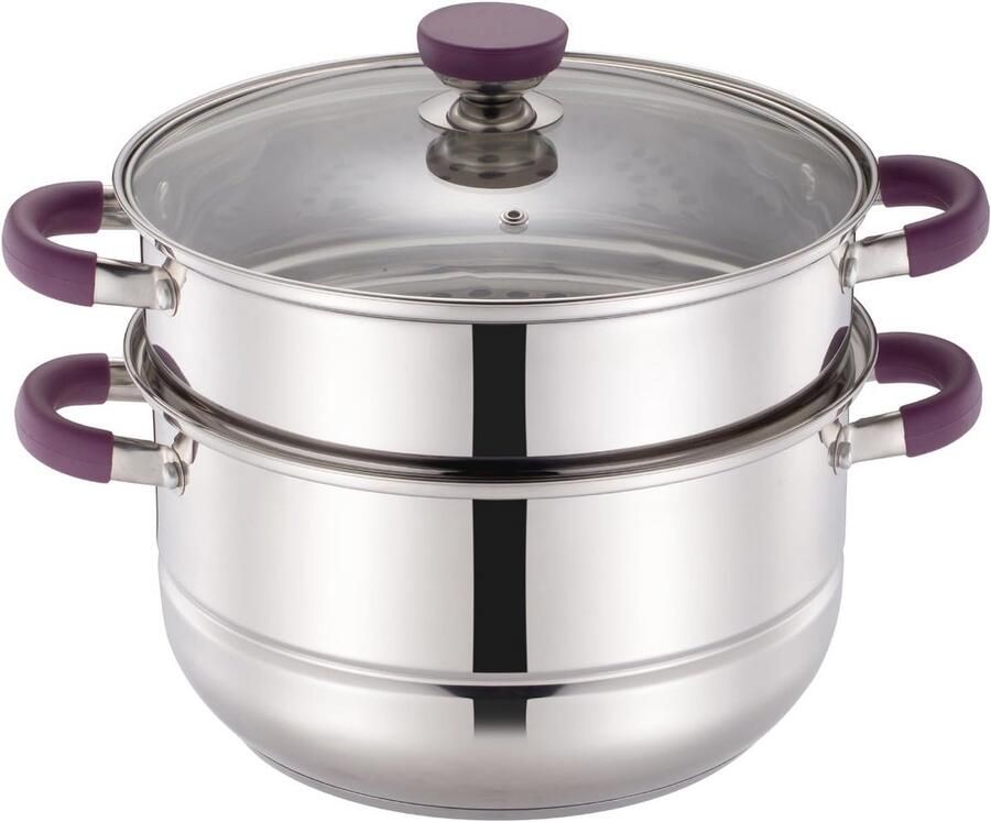 Roestvrijstalen 2-Tier Stoompot voor Groenten 25 5 cm met Deksel