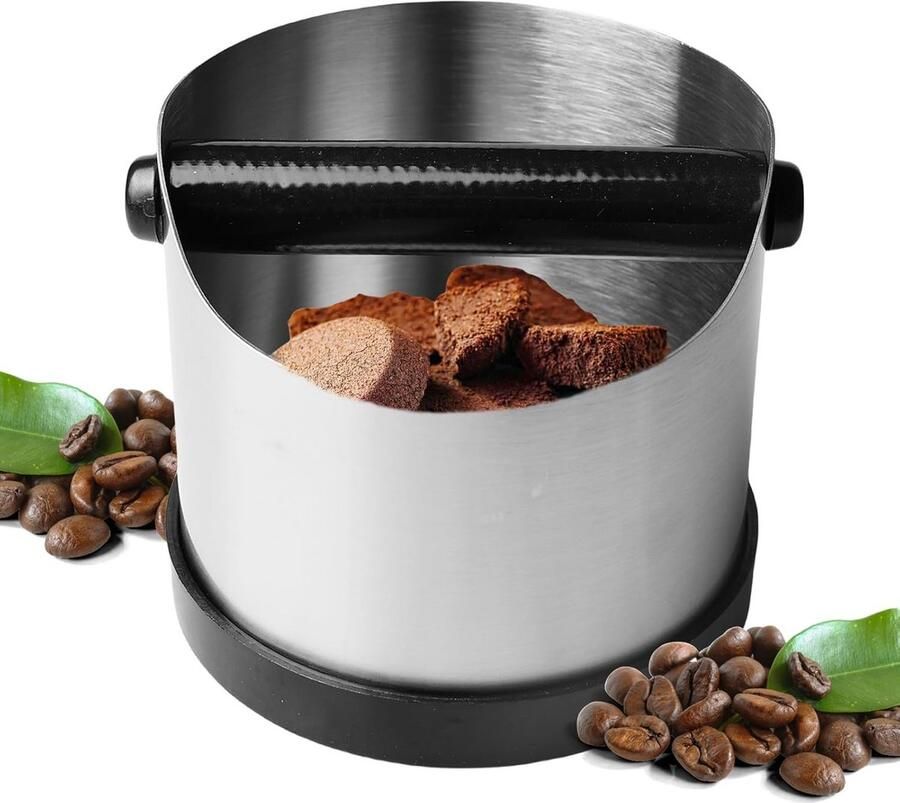 Roestvrijstalen Afklopcontainer voor Zeefhouder 700 ml Koffieknopbox voor Espressomachine Anti-slip Koffiedik Verzamelaar Geschikt voor Thuis Café en Restaurant