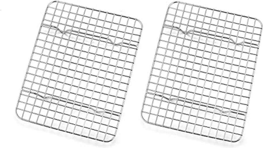 Roestvrijstalen Afkoelrooster Set van 2 Duurzaam Keukenrooster voor Bakken en Grillen