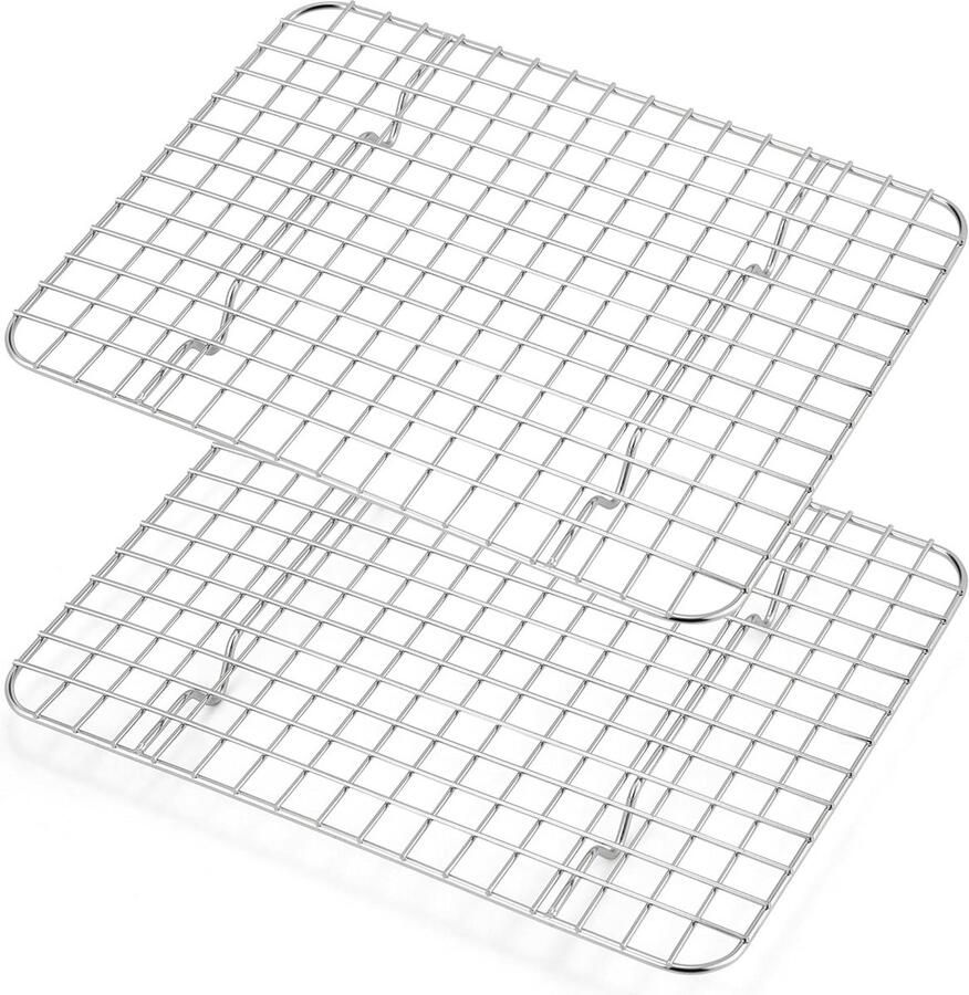 Roestvrijstalen Afkoelrooster Set van 2 Keukenrooster voor Bakken Grillen en Braden