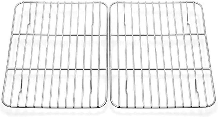 Roestvrijstalen afkoelroosters voor oven Set van 2 ideaal voor bakken braden en grillen
