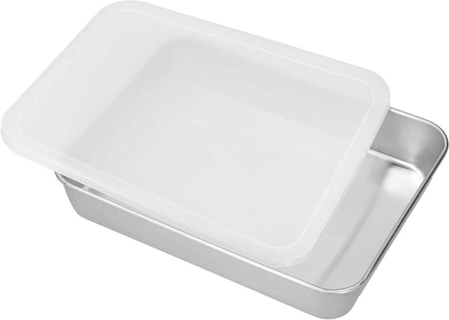 Roestvrijstalen Bakplaat Bakpan Opwarmen Bakken Oven Diepe Rand 5cm Maat M