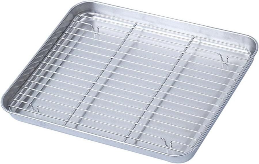 Roestvrijstalen Bakplaat Bakvorm met rek Brood Braden Verdikt Materiaal Medium Zilver