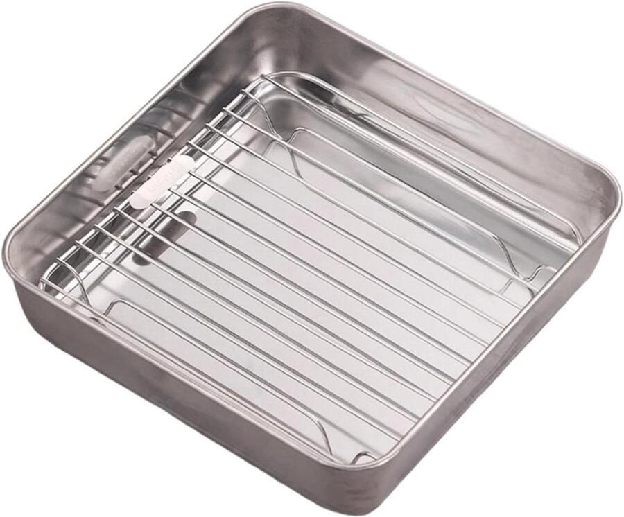 Roestvrijstalen bakplaat Bakvorm rooster Oven koken Geïntegreerd rooster Eenheidsmaat Zilver
