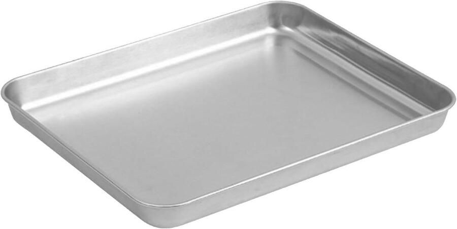 Roestvrijstalen Bakplaat Braadpan Ovenrooster Oven Bakken Verdikt Ontwerp Medium Zilver