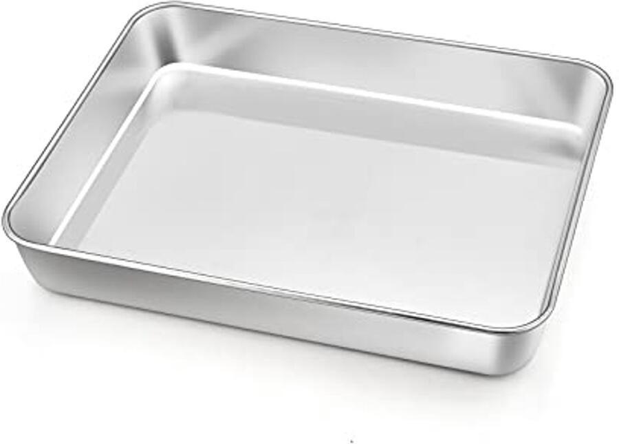 Roestvrijstalen Bakplaat Diepe Ovenschaal voor Bakken en Braden