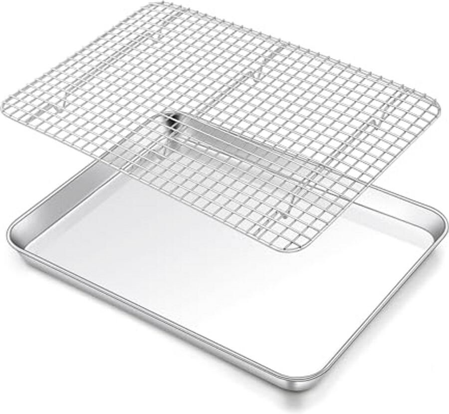 Roestvrijstalen Bakplaat met Afkoelrooster Duurzaam en Vaatwasmachinebestendig