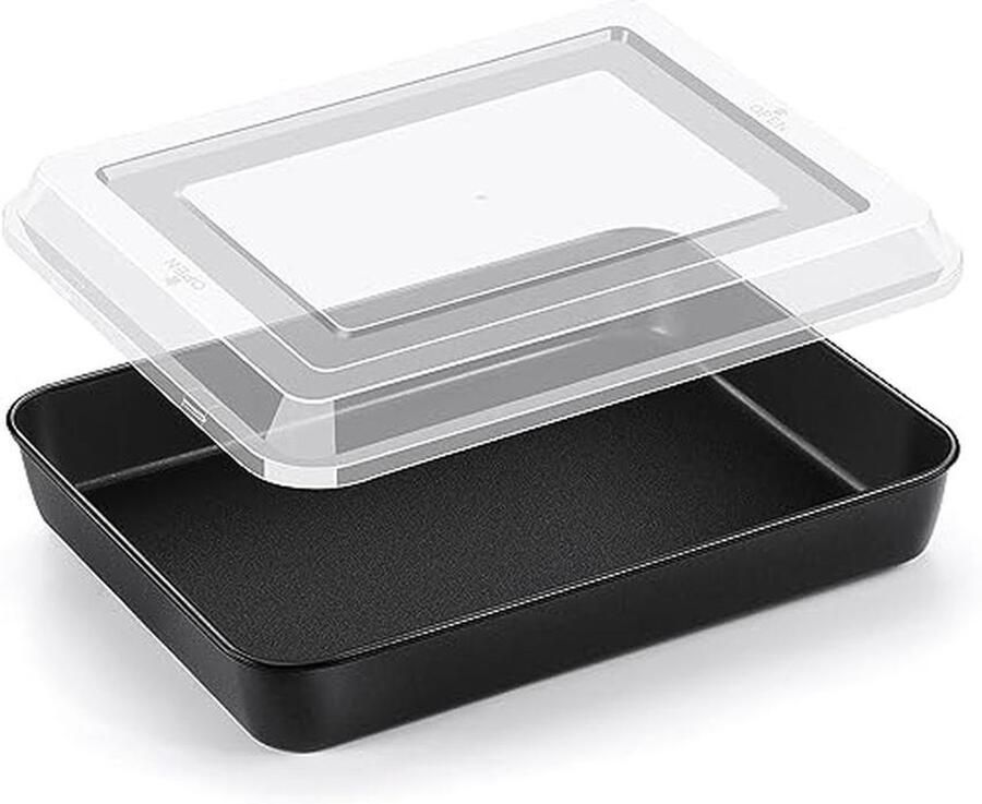 Roestvrijstalen Bakplaat met Deksel Rechthoekige Ovenschaal voor Cake Lasagne en Brownies 31 7 x 24 7 x 5 cm